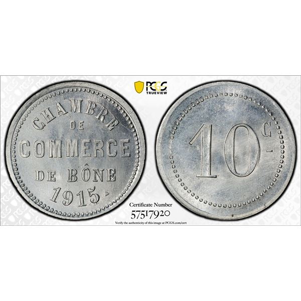ALGERIA: 10 centimes, 1915, PCGS MS65