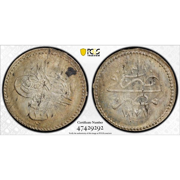EGYPT (OTTOMAN): Abdul Aziz, 1861-1876, AR 10 para, Misr, AH1277 year 3, PCGS MS63