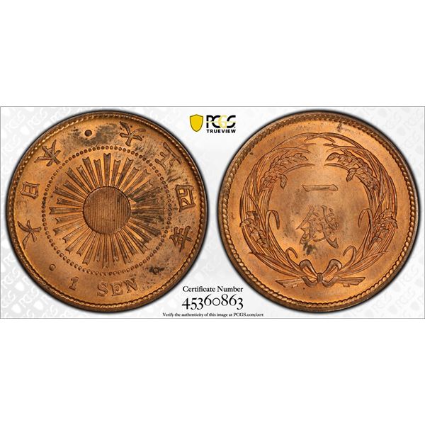 JAPAN: Taisho, 1912-1926, AE sen, year 4 (1915), PCGS MS64 RB