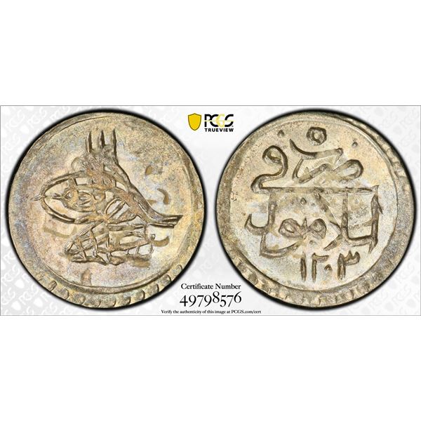 TURKEY (OTTOMAN): Selim III, 1789-1807, AR para, Islambul, AH1203 year 5 (1793), PCGS MS63
