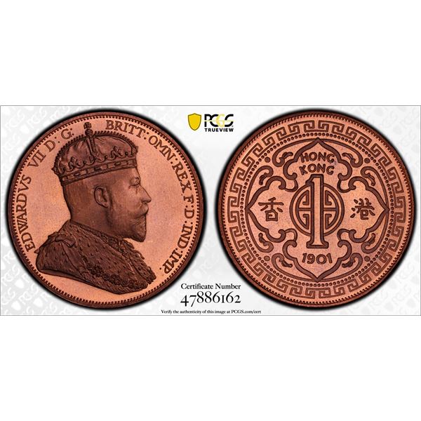 HONG KONG: Fantasy Issues, 1 dollar, "1901", PCGS PF68 Red Cameo