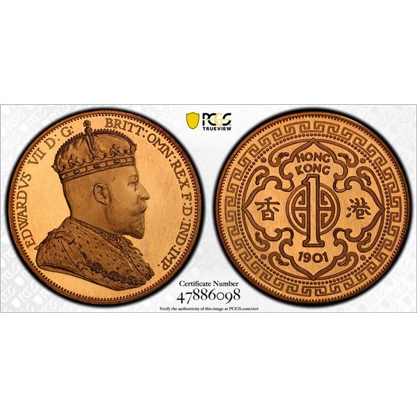 HONG KONG: Fantasy Issues, 1 dollar, "1901", PCGS PF68 Cameo