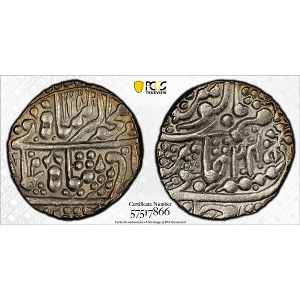 ALWAR: Bani Singh, 1810-1837, AR rupee, Rajgarh, AH1224 year 24, PCGS MS61