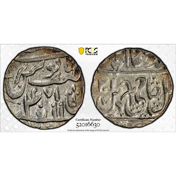 SIKH FEUDATORY: Najibabad, AR rupee, Jagadhri, AH(12)21 year 47, PCGS AU58