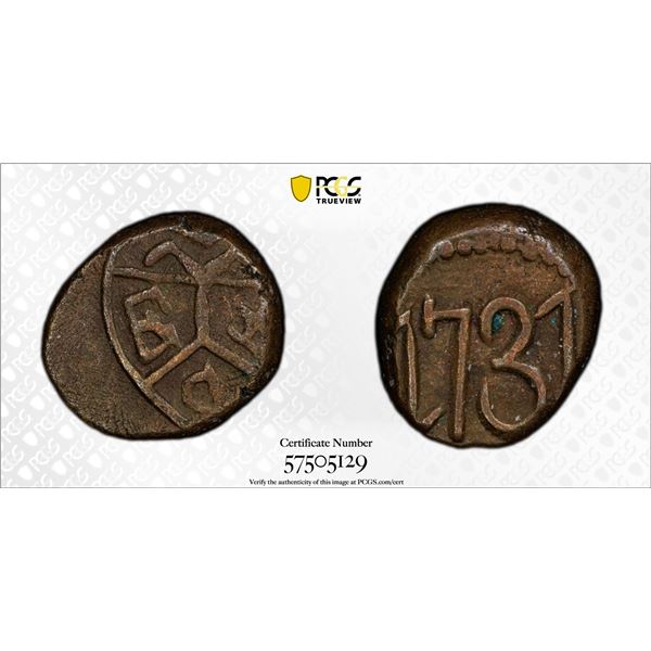 MADRAS PRESIDENCY: AE cash (1.17g), 1731, PCGS EF45
