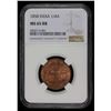 Image 2 : BRITISH INDIA: Victoria, Queen, 1837-1876, AE 1/4 anna, 1858, NGC MS65 RB