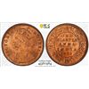 Image 1 : BRITISH INDIA: Victoria, Empress, 1876-1901, AE 1/4 anna, 1891(c), PCGS MS64 RB.
