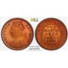 Image 1 : BRITISH INDIA: Victoria, Empress, 1876-1901, AE 1/4 anna, 1893(c), PCGS MS65 RD