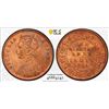 Image 1 : BRITISH INDIA: Victoria, Empress, 1876-1901, AE 1/4 anna, 1894(c), PCGS MS63 RB