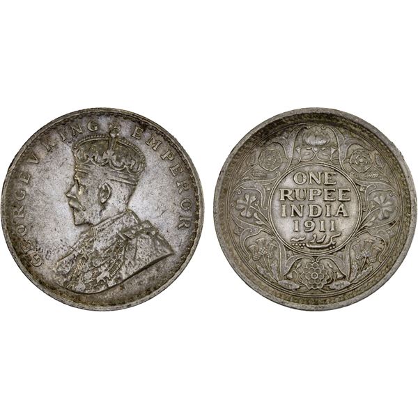 BRITISH INDIA: George V, 1910-1936, AR rupee, 1911(c), XF