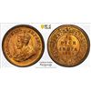 Image 1 : BRITISH INDIA: George V, 1910-1936, AE 1/2 pice, 1921(c), PCGS MS65 RD