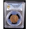Image 2 : BRITISH INDIA: George V, 1910-1936, AE 1/4 anna, 1930(b), PCGS MS66 RD