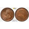 Image 1 : BRITISH INDIA: George V, 1910-1936, AE 1/4 anna, 1934(c), PCGS MS66 RB