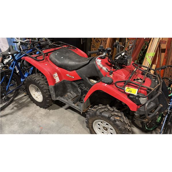 RED/BLACK SUZUKI VINSON QUADRUNNER 4X4 500 - NO KEY