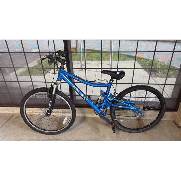 BLUE IRON HORSE MAVERICK 2.3 FULL SUSPENSION 15-SPEED MOUNTAIN BIKE