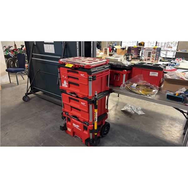 MILWAUKEE MOBILE PACK OUT SYSTEM WITH TOOLS, SUPPLIES AND ADDITIONAL PACKOUT BOXES