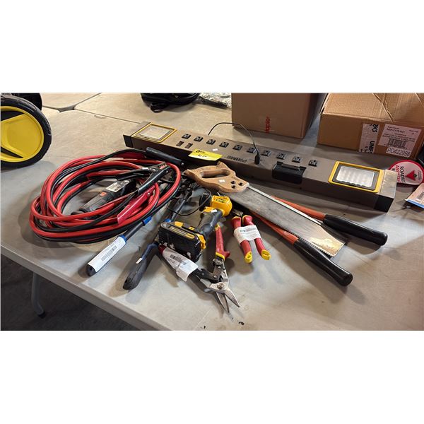 ASSORTED HAND TOOLS AND PRIME POWER LIGHT BAR
