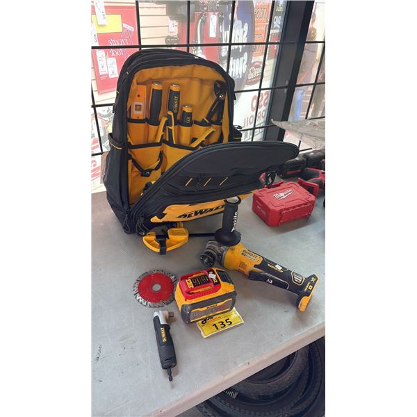 DEWALT BACKPACK WITH ASSORTED TOOLS