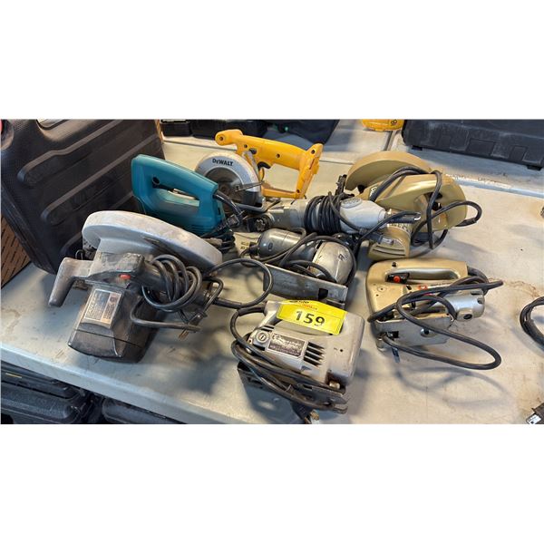 ASSORTED ELECTRIC POWER TOOLS INCL BLACK AND DECKER CHARGER/BATTERY/CASE, JIGSAW,  ROK OSCILLATING