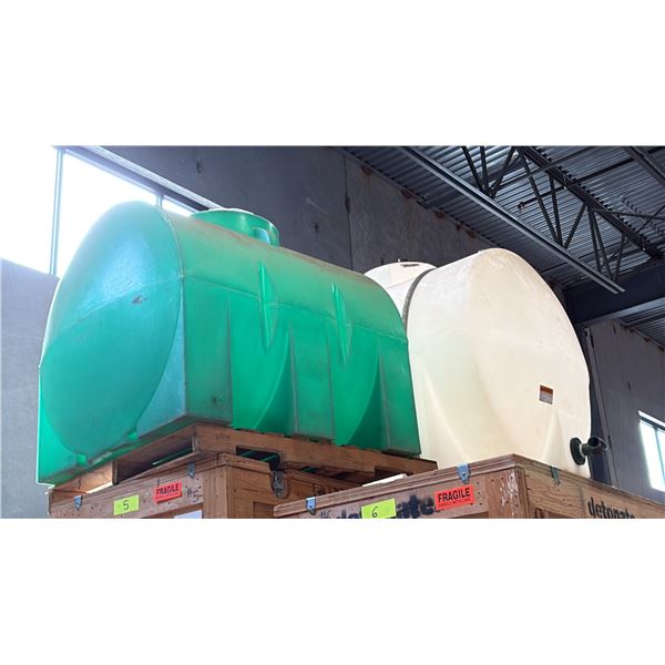 2 PLASTIC CONTAINMENT TANKS. SIZE UNKNOWN