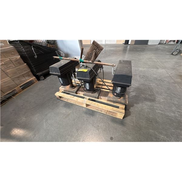 PALLET OF MISC ITEMS INCL DELTA 10" DRILL PRESSES, ELECTRICAL WIRES AND MORE