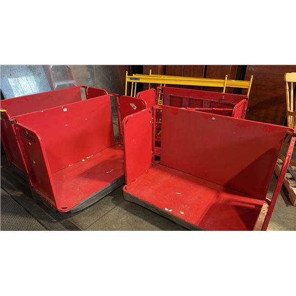 4 RED OPEN MOBILE CARTS - APPROX 5 FEET
