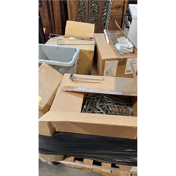 2 PALLETS OF RETAIL STORE ITEMS INCL PEG HOOKS AND MORE