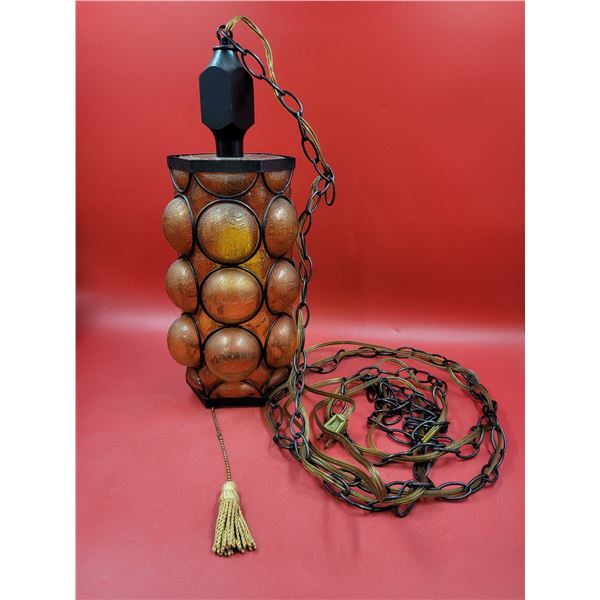 MCM Amber Bubble Glass Pendant Light