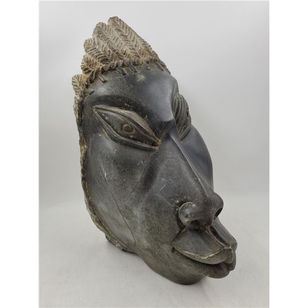Heavy African Carved Stone Sculpture by Never Chihum