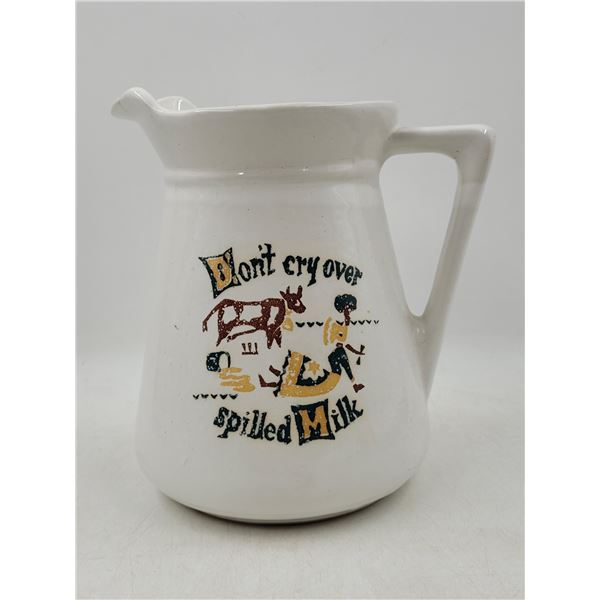 Monmouth Pottery USA Don't Cry Over Spilled Milk Pitcher