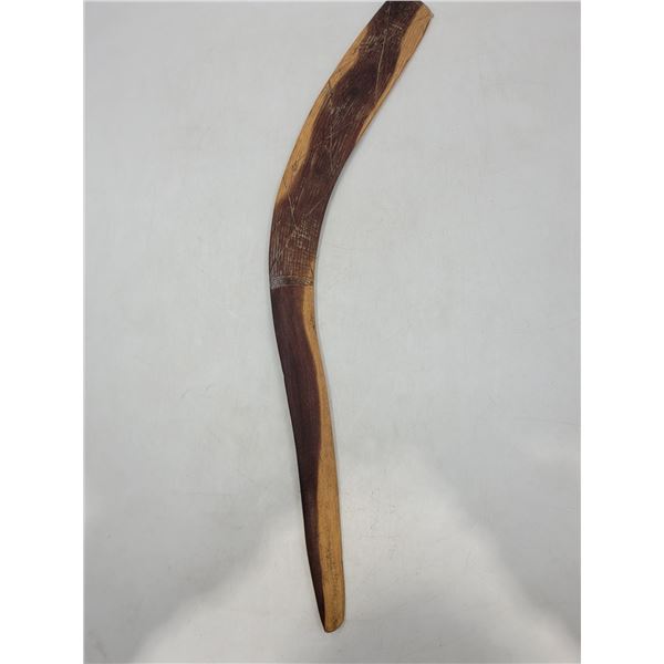 Hand-Carved Wooden Boomerang