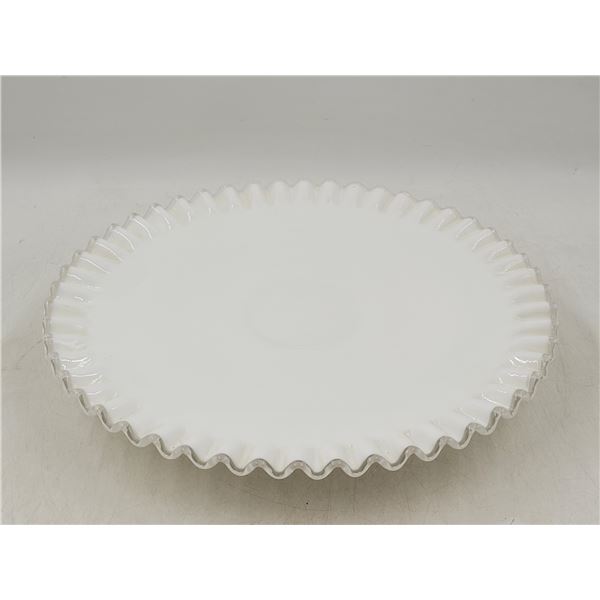 Fenton Ruffled Milk Glass Cake Stand
