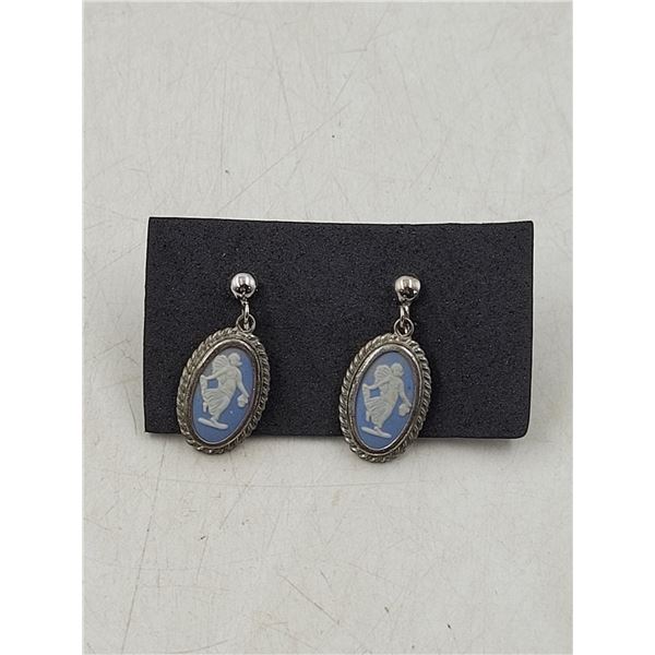 Pair of Sterling Wedgwood Earrings