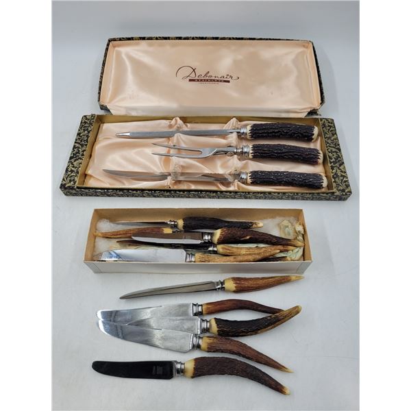 Debonair Faux Antler Carving Set & Knives