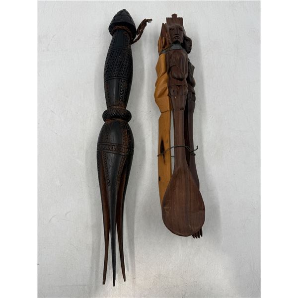 African Folk Art Cutlery Set & Fijian Ceremonial Fork