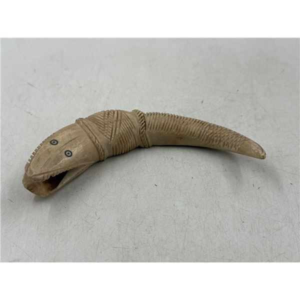 Hand-Carved African Crocodile Horn Art