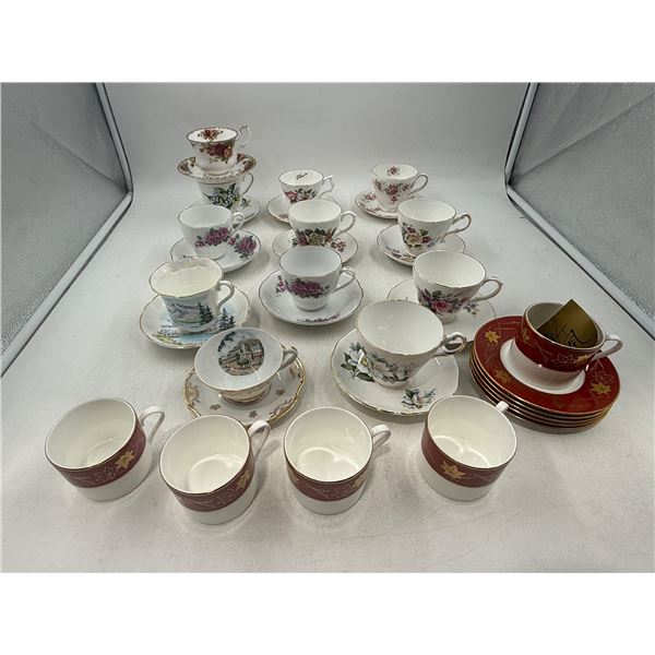 Lot of Assorted Bone China Dishes w/ Royal Albert, Regency, Limoges, & More