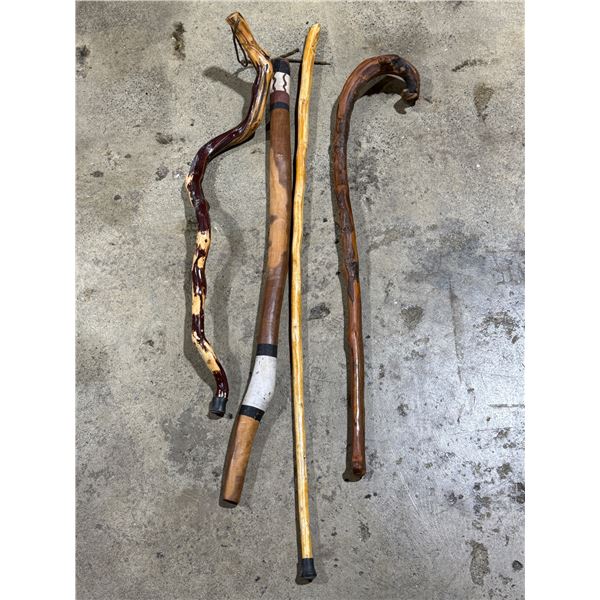 Lot of Wooden Walking Sticks