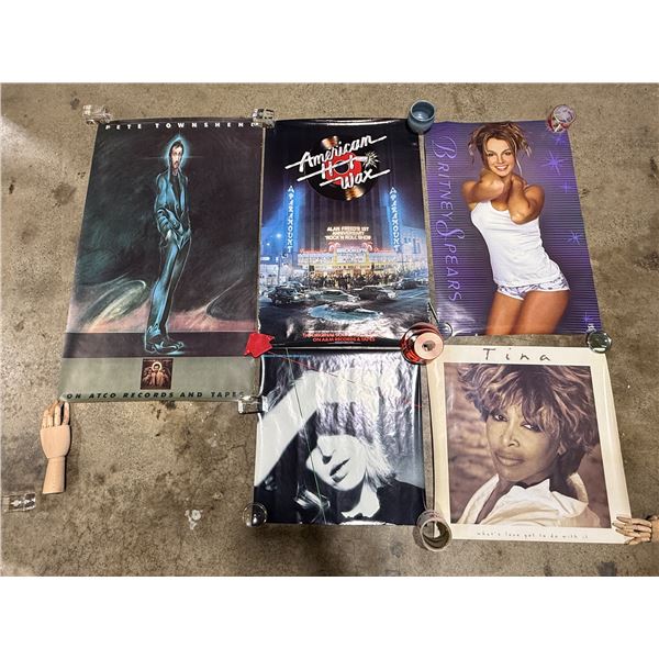 Lot of VTG Posters w/ Britney Spears, American Hot Wax, & More