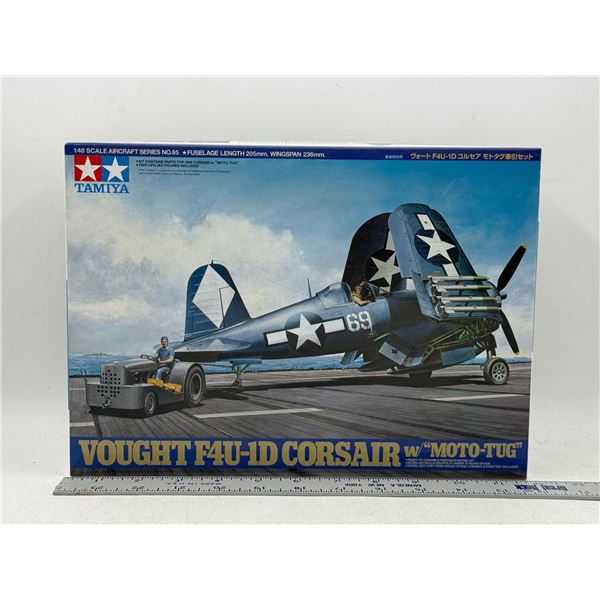 Unbuilt Tamiya Cought F4U-1D Corsair w/ Moto-Tug 1/48 Scale Model Kit