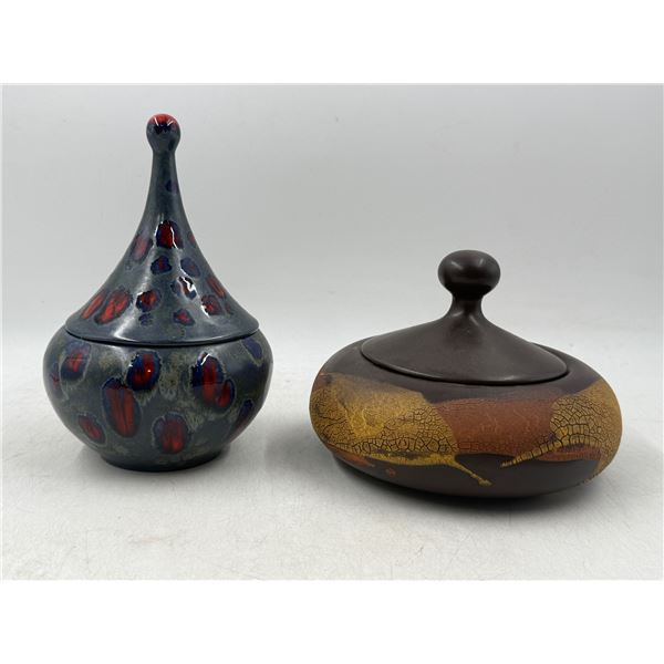2 Pottery Pieces (Signed Pottery Piece & US Potter's Association Piece)