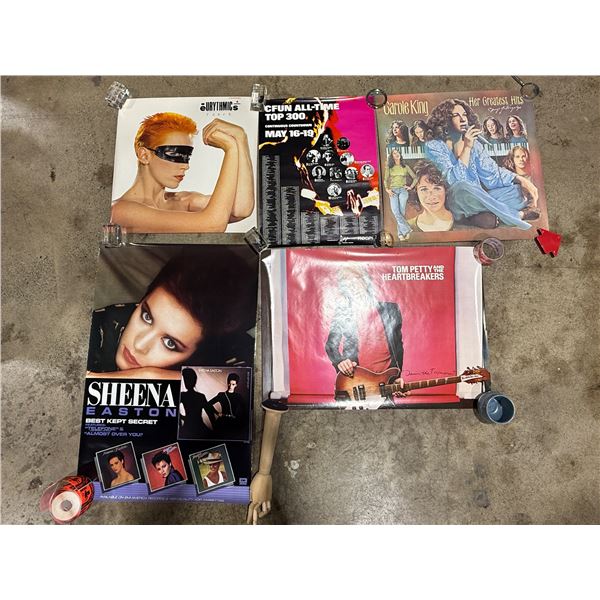 Lot of Assorted VTG Posters w/ Tom Petty, Carole King, & More