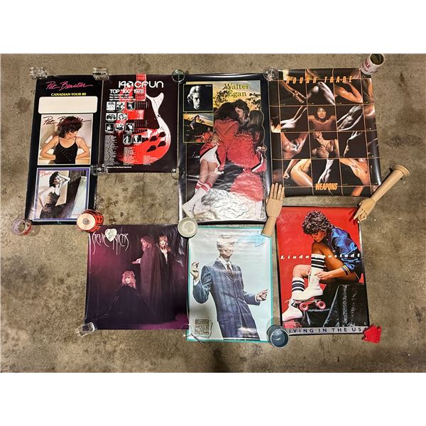 Lot of Assorted VTG Posters w/ Pat Benatar, Stevie Nicks, & More