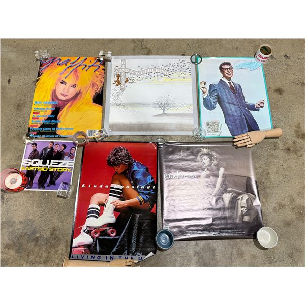 Lot of Assorted VTG Posters w/ Genesis, Madonna, & More