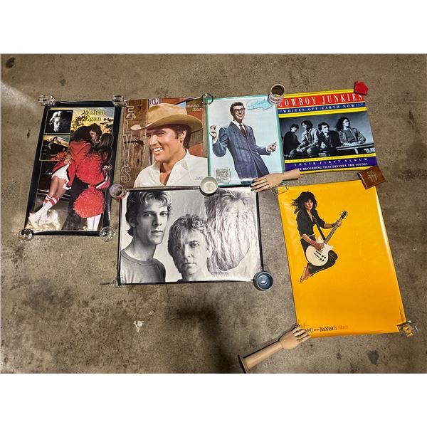 Lot of Assorted VTG Posters w/ Elvis Presley, Walter Egan, & More