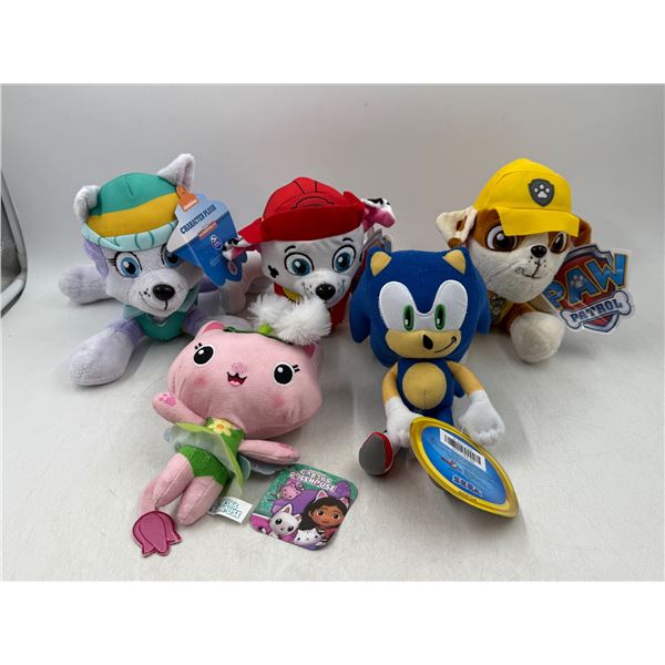 Lot of Paw Patrol, Gabby's Dollhouse, & Sonic Plushes