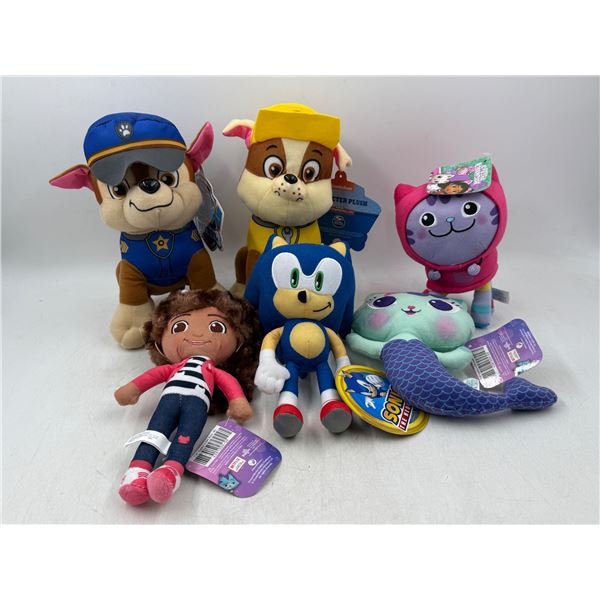 Lot of Paw Patrol, Gabby's Dollhouse, & Sonic Plushes