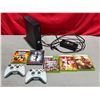 Image 1 : XBOX 360 Console, 2 Controllers, & Assorted Games (Guitar Hero, GTA, etc.)