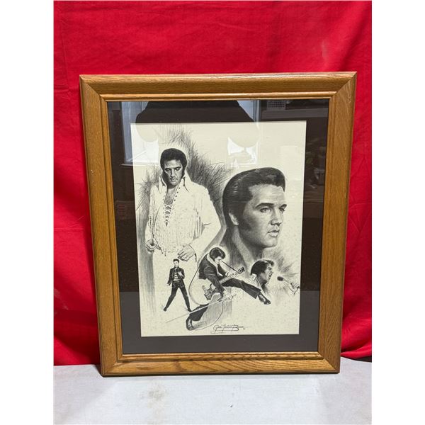 Framed Elvis Presley Pencil Print by Glen Fortune Banse