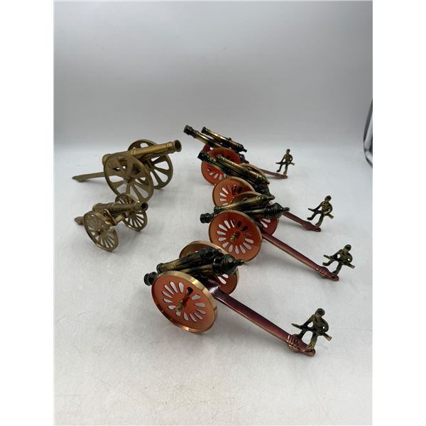 Lot of Miniature Brass Cannons